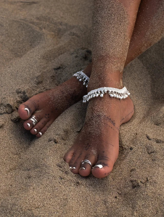 Tridevi PYAAL: INDIAN SILVER ANKLETS-best anklets