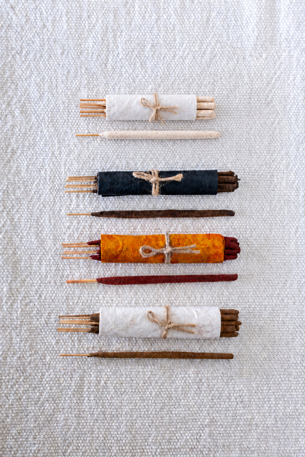 TrīDevī Discovery Set: Mixed Flower, Sweet Sandalwood, Red Lotus and the smaller White Copal Chico bundle