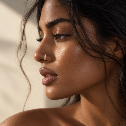 22K Gold- Multi studded nose ring
